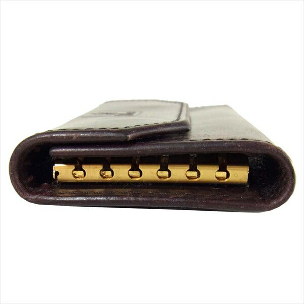 ALDEN オールデン 6連 革 無地 シンプル ブランドロゴ 茶色 キーケース ブラウン系 ブラウン系【中古】