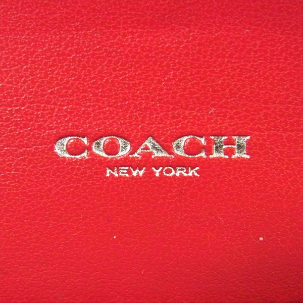 COACH コーチ クロコ 長財布 ベトナム製 レディース 財布 レッド系  レッド系【中古】