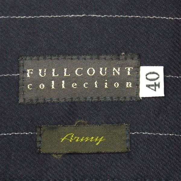 FULLCOUNT フルカウント コレクション ペンシル ストライプ フルジップ ウールシャツ ネイビー系 ネイビー系 40【中古】