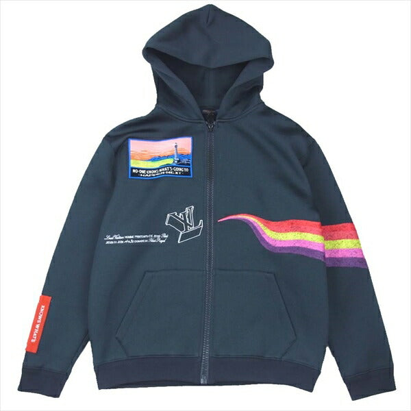 LOUIS VUITTON ルイ・ヴィトン 19SS RM191 JYY HGY74W エンブロイダリー ジップアップ トラック パーカー ブラック系 M【美品】【中古】