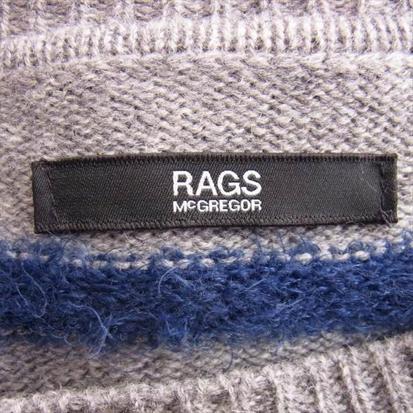 Rags McGREGOR ラグスマックレガー 211737603 メンズ ウール ボーダー ニット 灰色×青 灰色×青 S【中古】