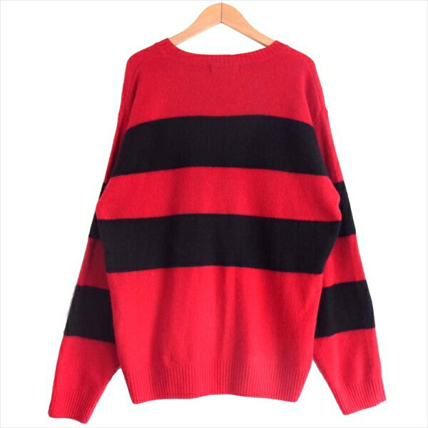 HYSTERIC GLAMOUR ヒステリックグラマー 02183NS10 ラクーン ボーダー ウール ニット 赤×黒 赤×黒 L【中古】