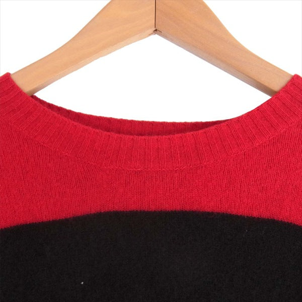 HYSTERIC GLAMOUR ヒステリックグラマー 02183NS10 ラクーン ボーダー ウール ニット 赤×黒 赤×黒 L【中古】