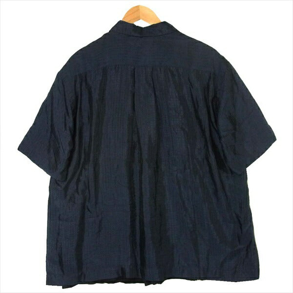 Sacai サカイ 18-01624M Silk Grid Shirt シルクガーゼ レイヤード 日本製 半袖シャツ ネイビー系 3【美品】【中古】