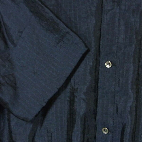 Sacai サカイ 18-01624M Silk Grid Shirt シルクガーゼ レイヤード 日本製 半袖シャツ ネイビー系 3【美品】【中古】