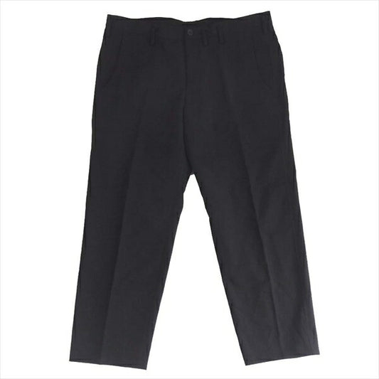 Yohji Yamamoto POUR HOMME ヨウジヤマモトプールオム HD-P91-105 ウールギャバ ワイド テーパード パンツ 黒系 黒系 4【中古】
