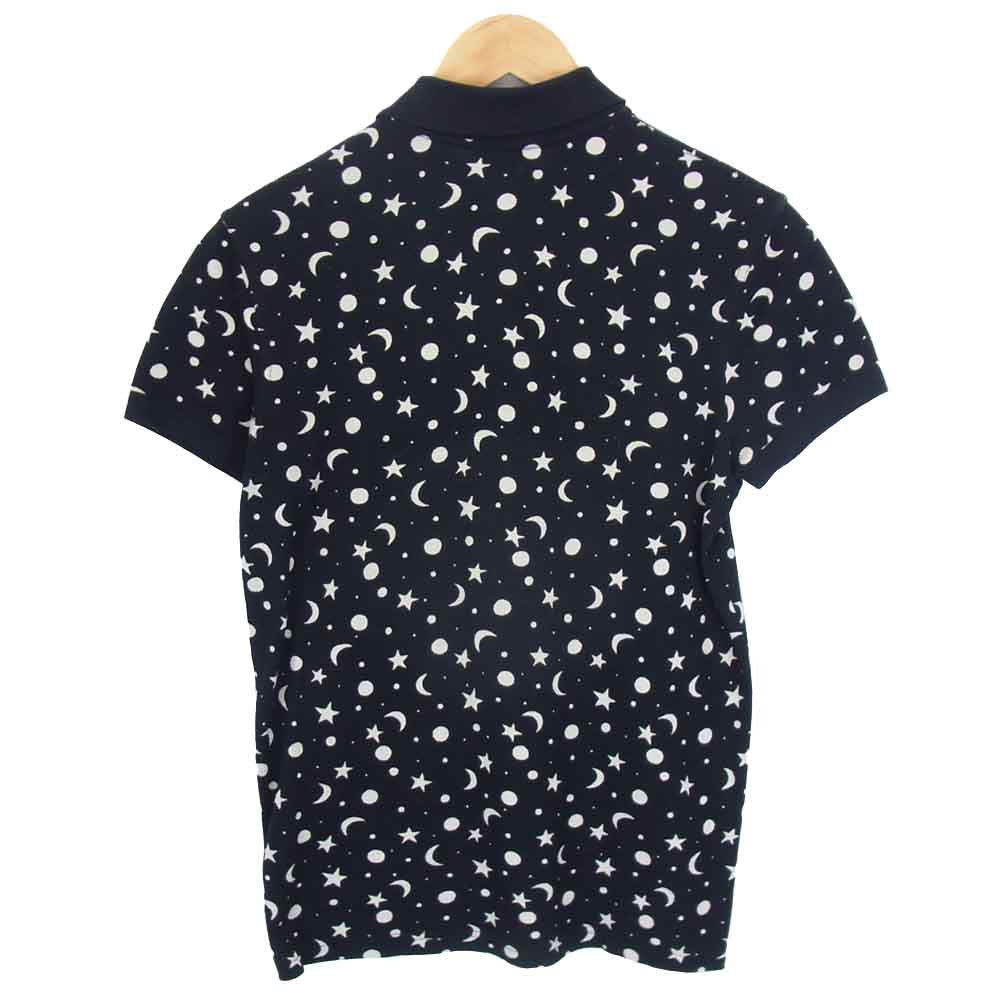 SAINT LAURENT サンローラン 国内正規品 エディ期 454125 YB1DQ 16SS ムーン スター 総柄 ポロシャツ 黒系  黒系 S【中古】