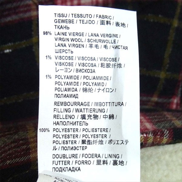 SAINT LAURENT サンローラン 国内正規品 581916 Y161T チェック ボア ムートン ジャケット 赤×黒系 L【美品】【中古】