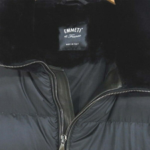 エンメティ GIAPPONE-075 ニット切替 ファー ダウン ジャケット ダウンジャケット 黒系 52【美品】【中古】