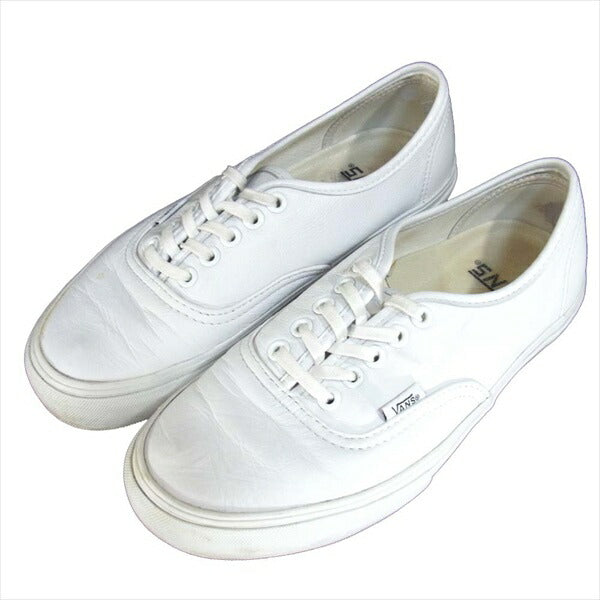VANS バンズ AUTHENTIC オーセンティック レザースニーカー レザー UK6 EU39 スニーカー ホワイト系 ホワイト系 US7【中古】