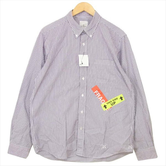 uniform experiment ユニフォームエクスペリメント 20ss UE-200018 BAGGAGE TAG B.D. SHIRT タグ ボタンダウン 長袖シャツ パープル系 パープル系 4【美品】【中古】