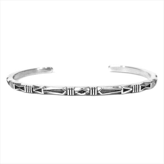 THOMAS CURTIS トーマスカーチス ナバホ スタンプワーク スターリングシルバー バングル シルバー【中古】