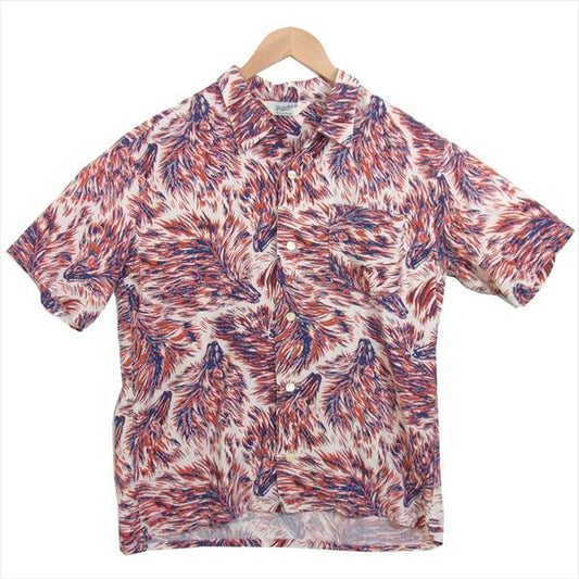 TENDERLOIN テンダーロイン T-RAYON SHT WOLF ウルフ柄 レーヨン 半袖 半袖シャツ ホワイト系 ホワイト系 S【美品】【中古】