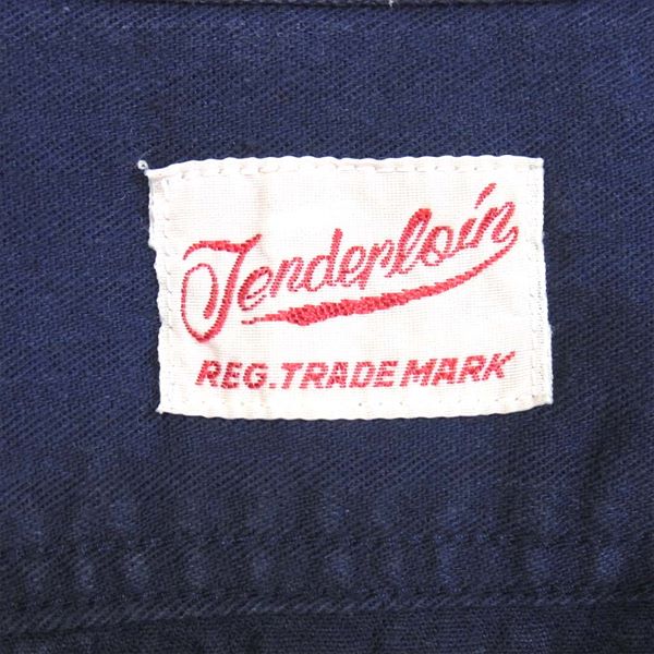 TENDERLOIN テンダーロイン T-G.S SHT H LONG ヘリンボーン ワーク 長袖シャツ ワークシャツ ネイビー系 ネイビー系 Ｓ【中古】