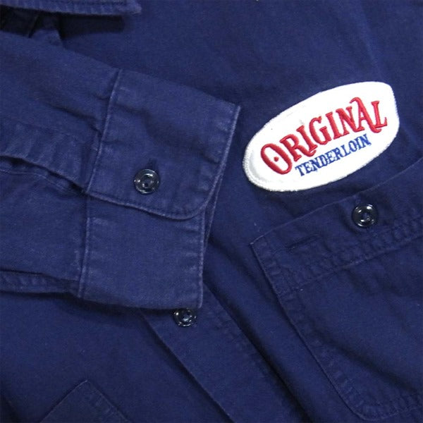 TENDERLOIN テンダーロイン T-G.S SHT H LONG ヘリンボーン ワーク 長袖シャツ ワークシャツ ネイビー系 ネイビー系 Ｓ【中古】