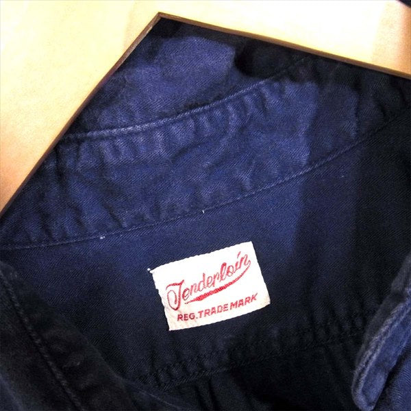 TENDERLOIN テンダーロイン T-G.S SHT H LONG ヘリンボーン ワーク 長袖シャツ ワークシャツ ネイビー系 ネイビー系 Ｓ【中古】