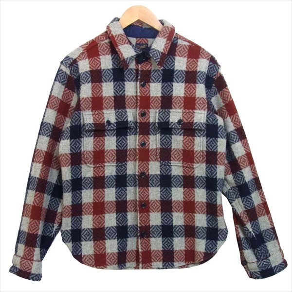 TENDERLOIN テンダーロイン T-BUFFALO CPO バッファローチェック シャツ ウールジャケット 灰×紺×赤系 灰×紺×赤系 S【中古】