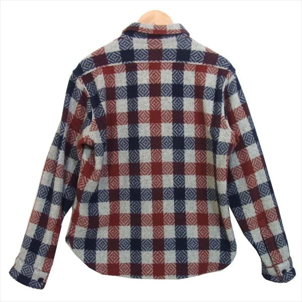 TENDERLOIN テンダーロイン T-BUFFALO CPO バッファローチェック シャツ ウールジャケット 灰×紺×赤系 灰×紺×赤系 S【中古】
