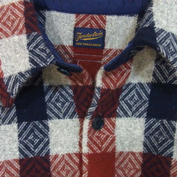 TENDERLOIN テンダーロイン T-BUFFALO CPO バッファローチェック シャツ ウールジャケット 灰×紺×赤系 灰×紺×赤系 S【中古】