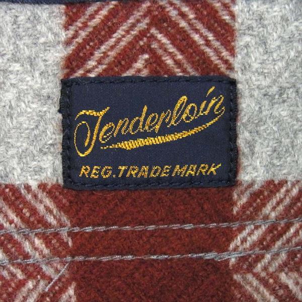 TENDERLOIN テンダーロイン T-BUFFALO CPO バッファローチェック シャツ ウールジャケット 灰×紺×赤系 灰×紺×赤系 S【中古】