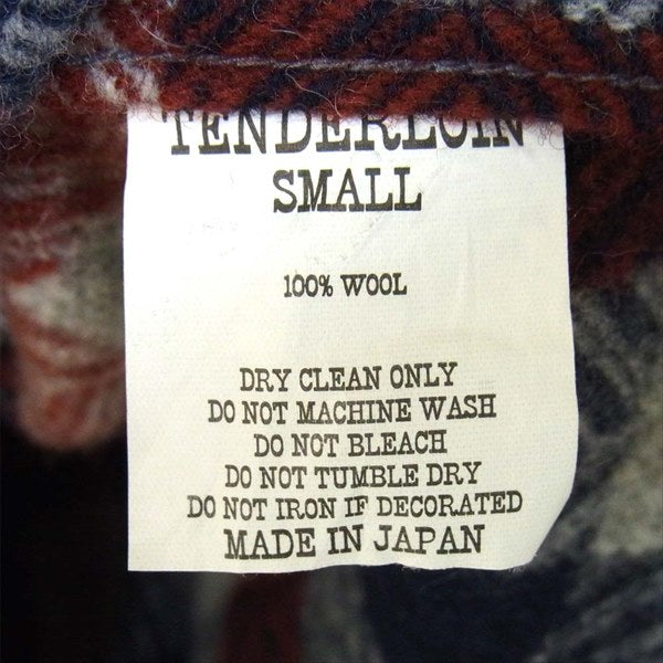 TENDERLOIN テンダーロイン T-BUFFALO CPO バッファローチェック シャツ ウールジャケット 灰×紺×赤系 灰×紺×赤系 S【中古】