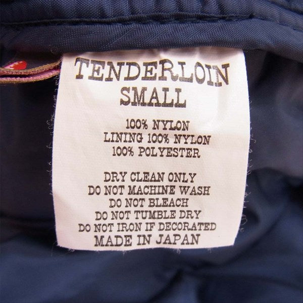 TENDERLOIN テンダーロイン T-NRA VEST  ロゴワッペン プリマロフト 中綿 ベスト ジレ ネイビー系 S【中古】