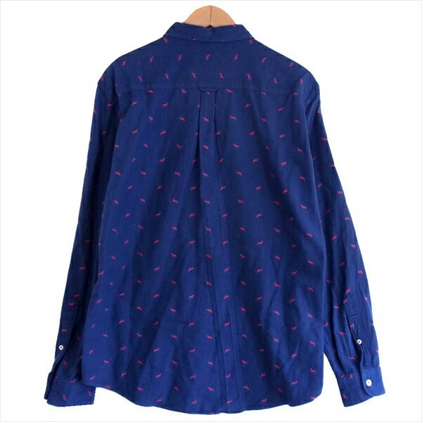 BLACK LABEL CRESTBRIDGE ブラックレーベル・クレストブリッジ 総柄 長袖シャツ ネイビー系 ネイビー系 3【中古】