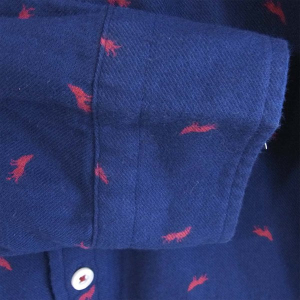 BLACK LABEL CRESTBRIDGE ブラックレーベル・クレストブリッジ 総柄 長袖シャツ ネイビー系 ネイビー系 3【中古】