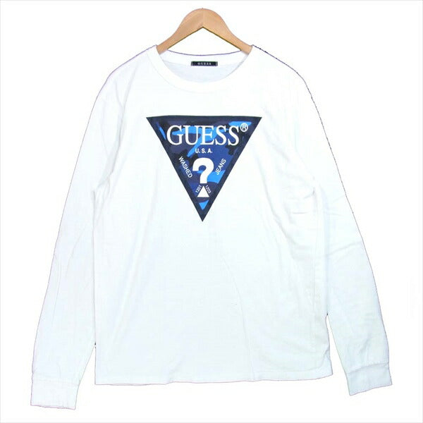 SOPH ソフ GUESS ゲス 17SS ロゴ プリント クルーネック ロングスリーブ 長袖Tシャツ カモ柄 Tシャツ 白系 白系 M【中古】