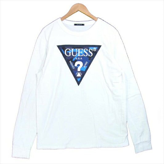 SOPH ソフ GUESS ゲス 17SS ロゴ プリント クルーネック ロングスリーブ 長袖Tシャツ カモ柄 Tシャツ 白系 白系 M【中古】