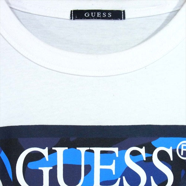 SOPH ソフ GUESS ゲス 17SS ロゴ プリント クルーネック ロングスリーブ 長袖Tシャツ カモ柄 Tシャツ 白系 白系 M【中古】