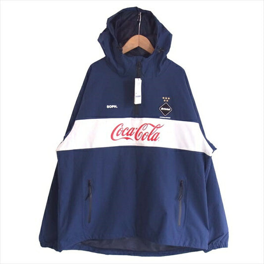 F.C.R.B. エフシーアールビー FCRB-200002 20SS COCA-COLA HALF ZIP ANORAK コカコーラ ジップ アノラック パーカー ジャケット ネイビー系 ネイビー系 L【新古品】【未使用】【中古】