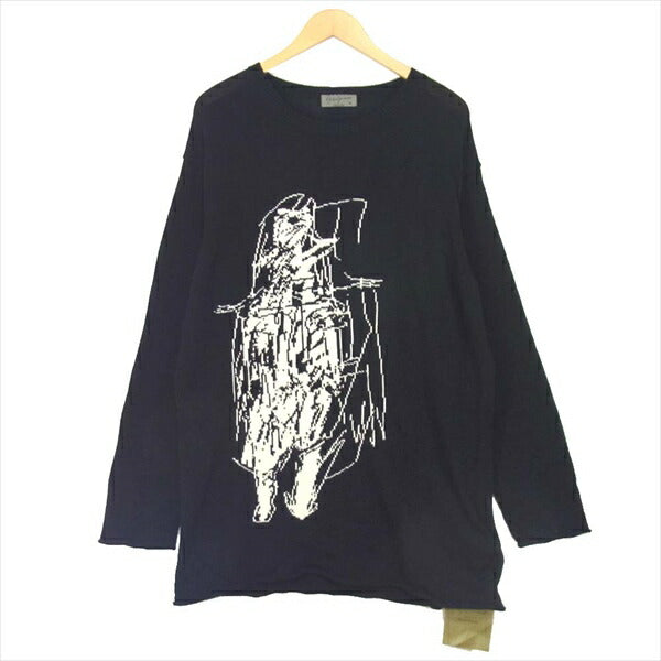 Yohji Yamamoto ヨウジヤマモト HN-K08-872-2A プールオム 20SS 丸首A ニット ブラック系 3【極上美品】【中古】