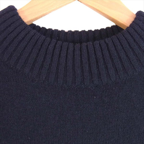 Pherrow's フェローズ 16W-PJCS1 モックネック カレッジ セーター ニット ネイビー系 38【美品】【中古】