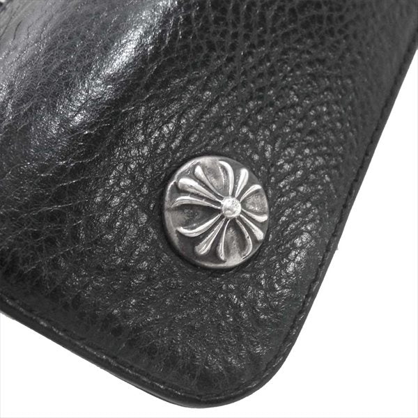 CHROME HEARTS クロムハーツ（原本無） WAVE CROSS BALL WALLET ウェーブ ウォレット クロス ボタン 財布 ブラック系【中古】