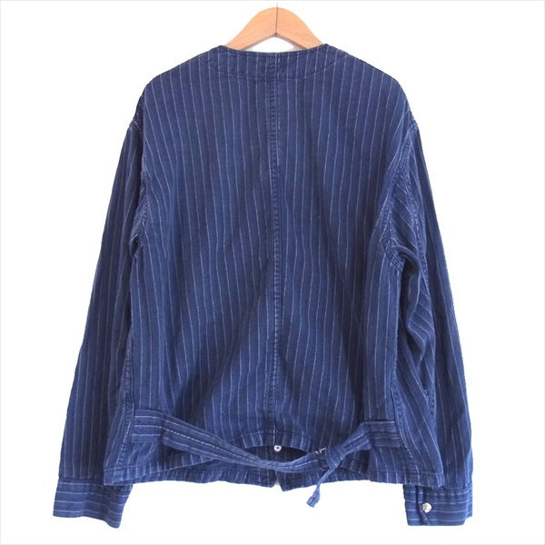 TENDERLOIN テンダーロイン T-ENGINEER JKT エンジニア ノーカラー ストライプ ジャケット インディゴブルー系 L【中古】