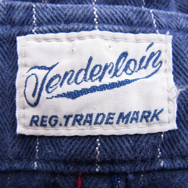 TENDERLOIN テンダーロイン T-ENGINEER JKT エンジニア ノーカラー ストライプ ジャケット インディゴブルー系 L【中古】