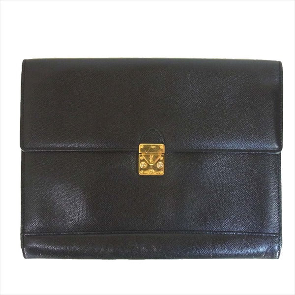 YVES SAINT LAURENT イヴサンローラン レザー クラッチバッグ クラッチ レディース バッグ ブラック系 ブラック系【中古】