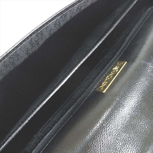 YVES SAINT LAURENT イヴサンローラン レザー クラッチバッグ クラッチ レディース バッグ ブラック系 ブラック系【中古】