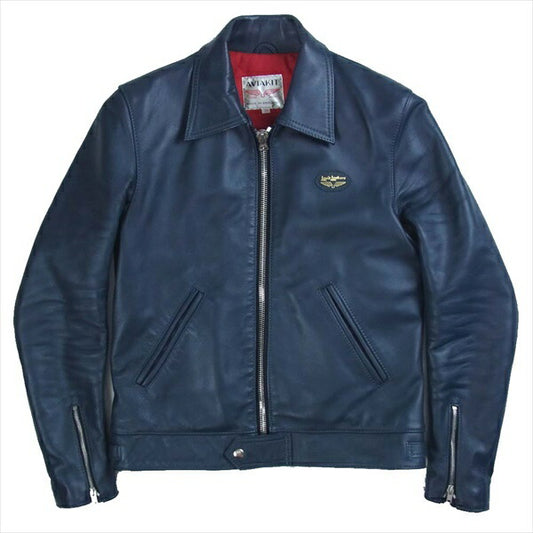 Lewis Leathers ルイスレザー CORSAIR COWHIDE コルセア カウハイド レザー ライダース ジャケット ネイビー系 36【美品】【中古】