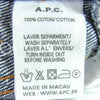 A.P.C. アーペーセー 1311 ボタンフライ 無地 コットン デニム パンツ インディゴブルー系 インディゴブルー系 W29【中古】