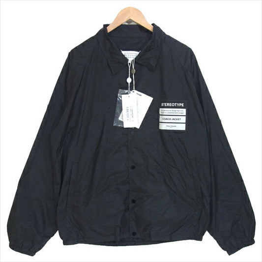 MAISON MARGIELA メゾンマルジェラ 19SS S50AM0358 フロントパッチ ナイロン コーチ ナイロンジャケット 黒系 52【新古品】【未使用】【中古】