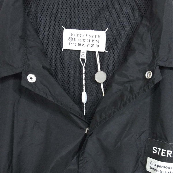 MAISON MARGIELA メゾンマルジェラ 19SS S50AM0358 フロントパッチ ナイロン コーチ ナイロンジャケット 黒系 52【新古品】【未使用】【中古】