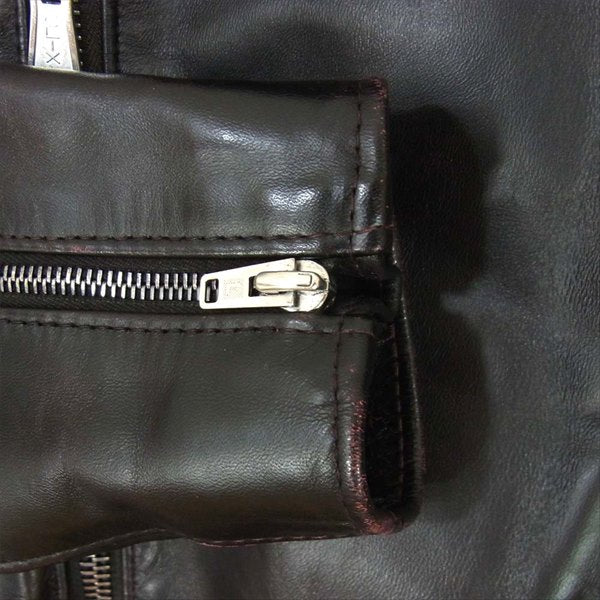 Lewis Leathers ルイスレザー Bermuda バミューダ カスタム CLIXジップ ダブル ライダース ジャケット ブラウン系 38【中古】