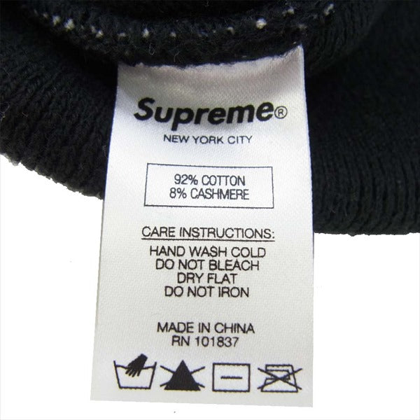 Supreme シュプリーム 16AW Big Logo Beanie カシミヤ混 ビッグロゴ ビーニー ニットキャップ 帽子 ブラック系  ブラック系【中古】
