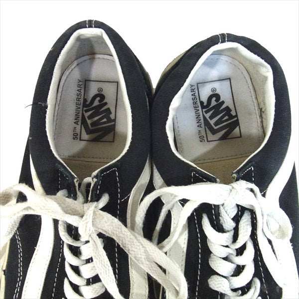 VANS バンズ 訳難あり V36OG 50th Anniversary 周年限定 OLD SCHOOL オールドスクール スニーカー 黒系 黒系 US9【中古】