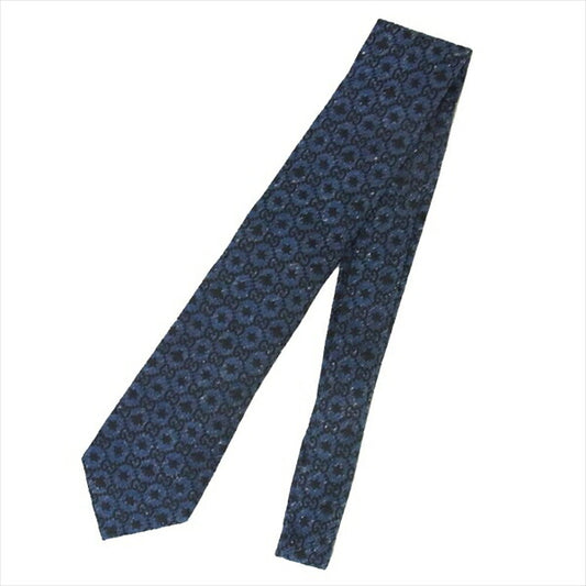 GUCCI グッチ 国内正規 Bee ビー GGロゴ シルク イタリア製 ネクタイ ブルー系 ブルー系【中古】