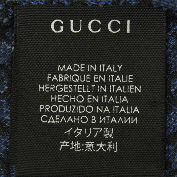GUCCI グッチ 国内正規 Bee ビー GGロゴ シルク イタリア製 ネクタイ ブルー系 ブルー系【中古】