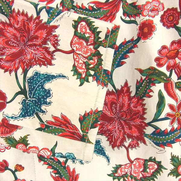 GUCCI グッチ 国内正規 342377 Z4623 フラワープリント ストレッチ シャツ ジャケット グレー系 44【美品】【中古】