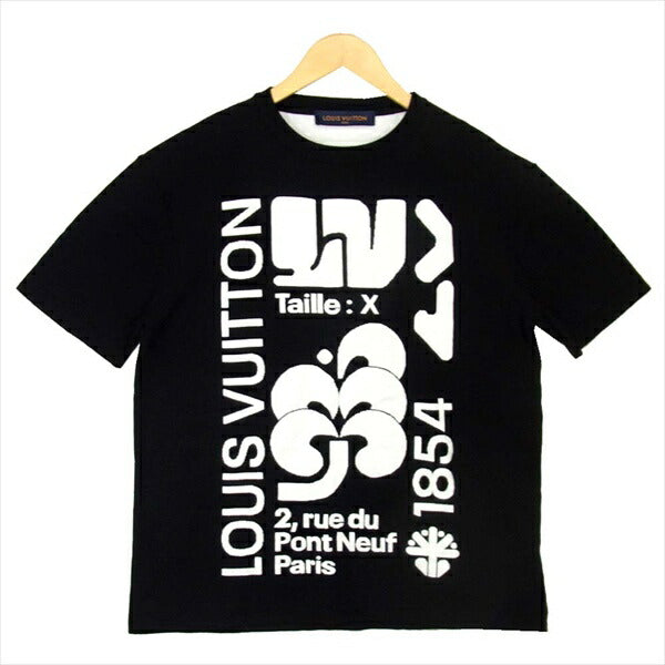 LOUIS VUITTON ルイ・ヴィトン 国内正規 1A7QUO 20SS グラフィック インターシャ Tシャツ ブラック系 M【中古】